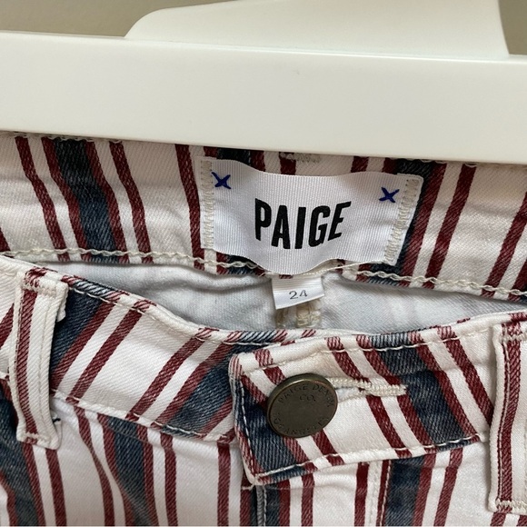 Paige Denim Verdugo ankle skinny striped jeans size 24 - Picture 2 of 5